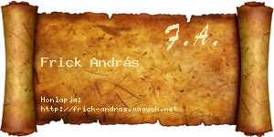 Frick András névjegykártya